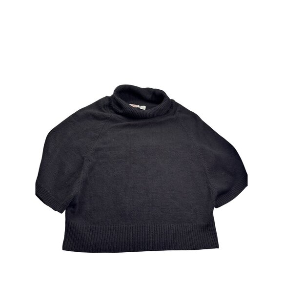 Vintage 90s Rio Sportswear Dark Brown Turtleneck Dolman Sleeve Sweater Size L - Picture 1 of 4